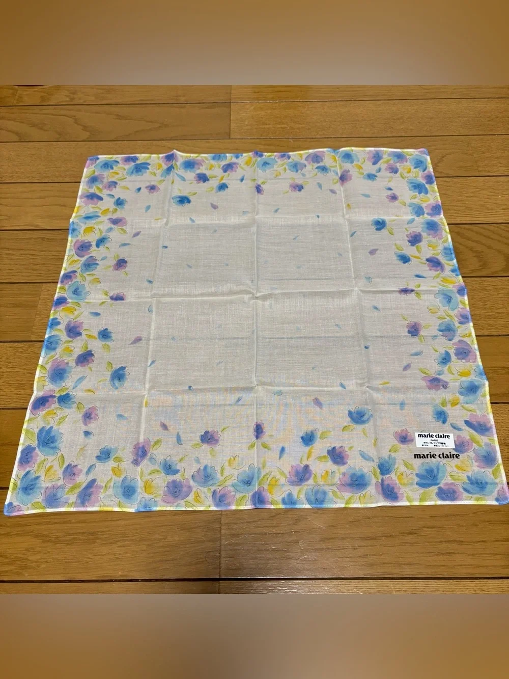 Marie Claire Floral Cotton Multicolor Handkerchief/Bandana/Scarf size 44cm 17.5”